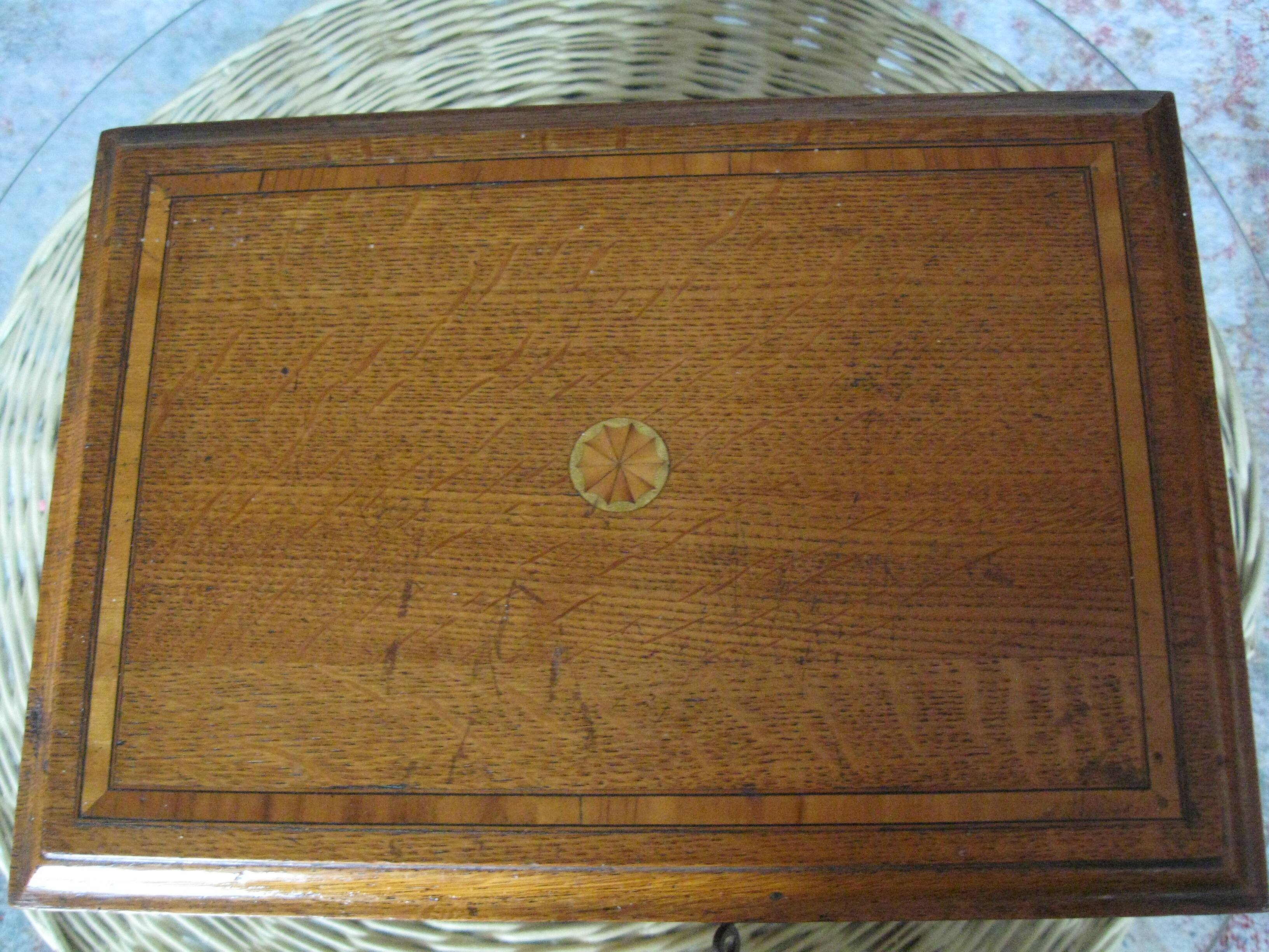 Edwardian Smoking Cabinet in Oak and Marquetry