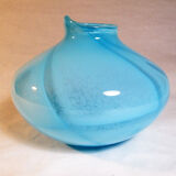 Light blue satin glass vase