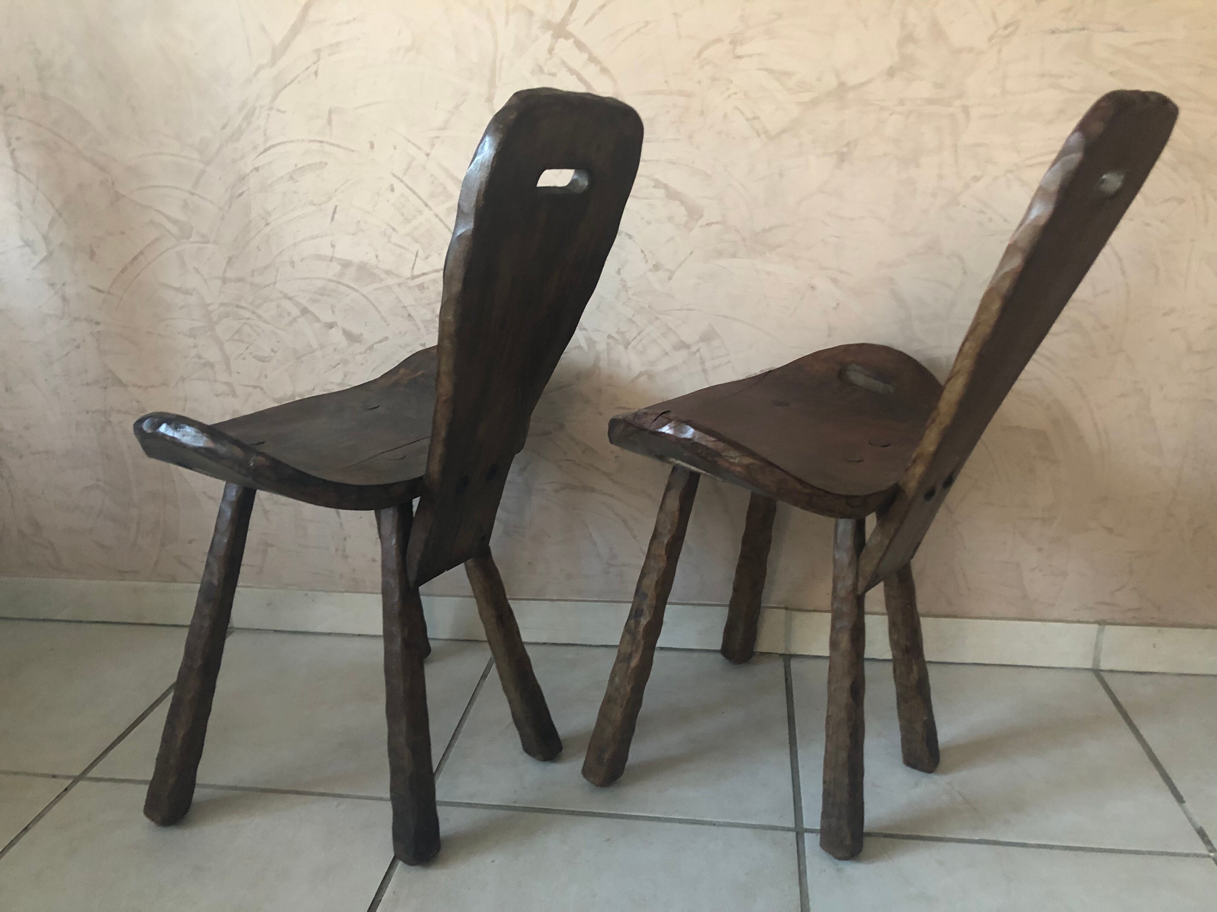 Pair of brutalist chairs