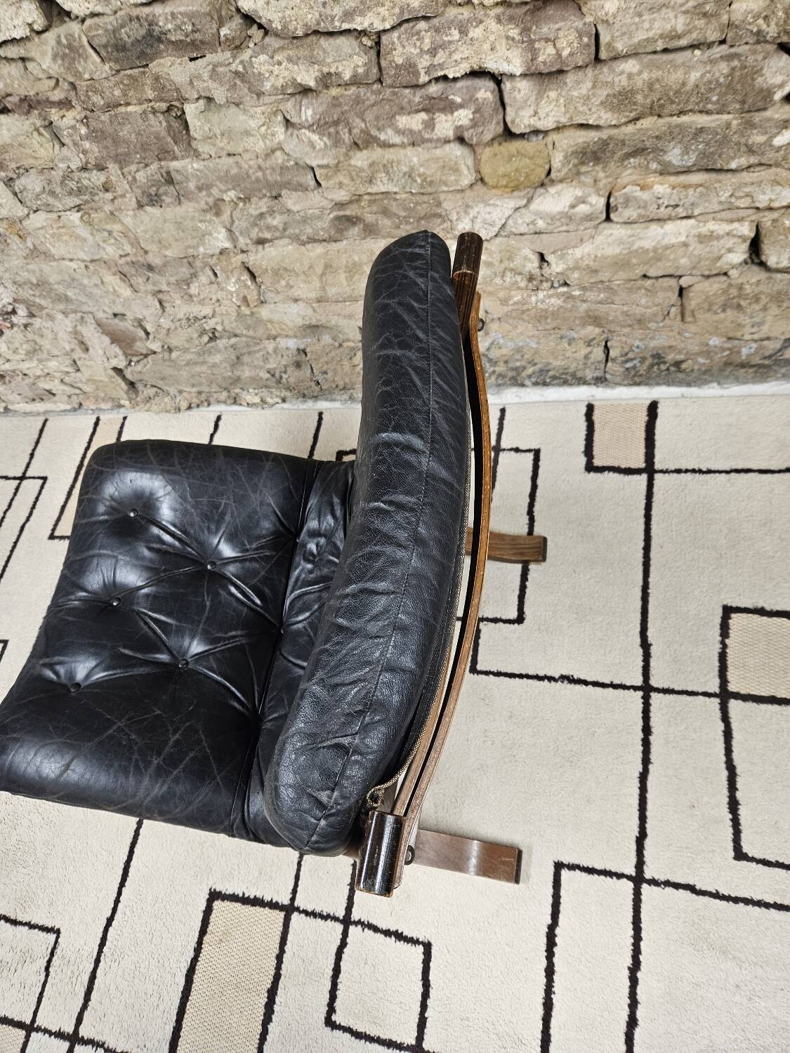 Fauteuil cuir vintage 1970"