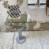 80s glass and marble console