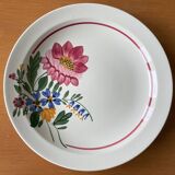 6 large old hollow plates in Sarreguemines earthenware