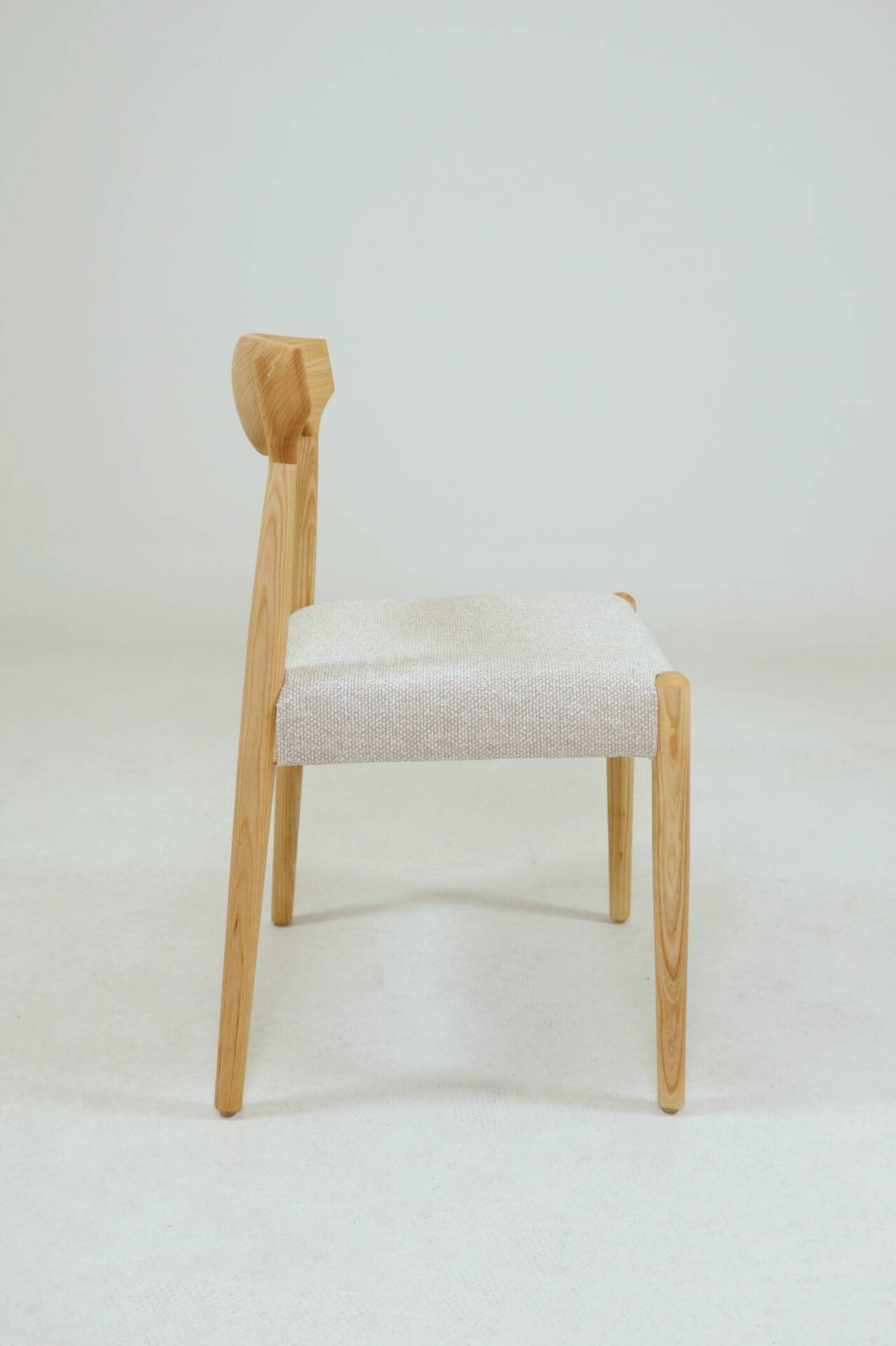 Pair of linen dining chairs
