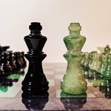1970 Volterra Alabaster Chess Set - Made in Italy