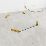 Lucite and brass coffee or side tables, 1970s