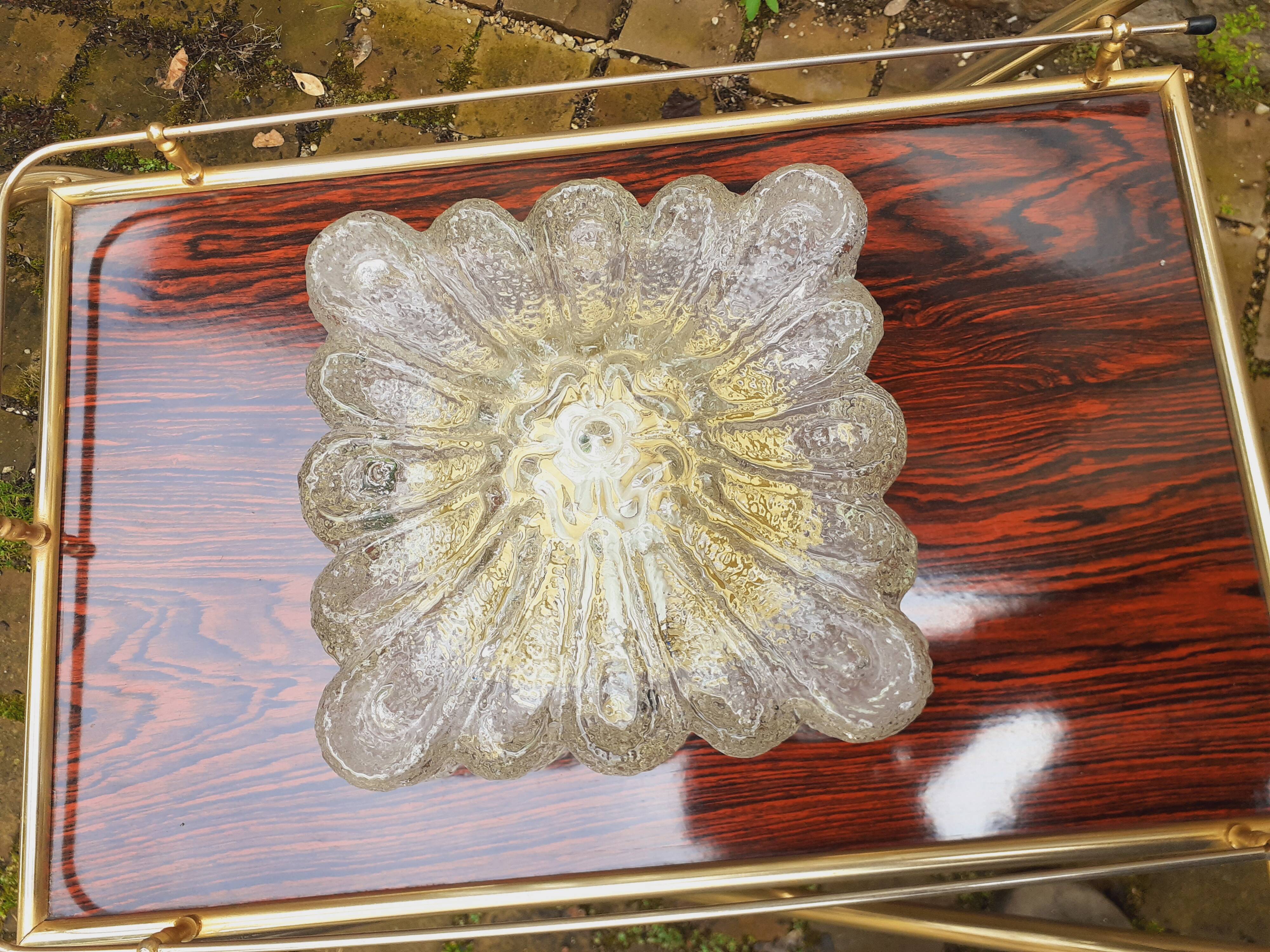 1960s wall light, moulded glass