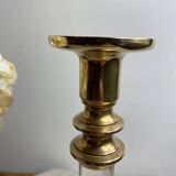 Bougeoir en laiton et lucite