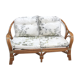 Banquette rotin avec ses coussins