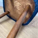 Vintage Velvet Footstool in Dark Teal