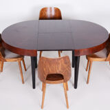 Extendable Art Deco Dining Table Designed by Jindřich Halabala, UP Závody, 1940s