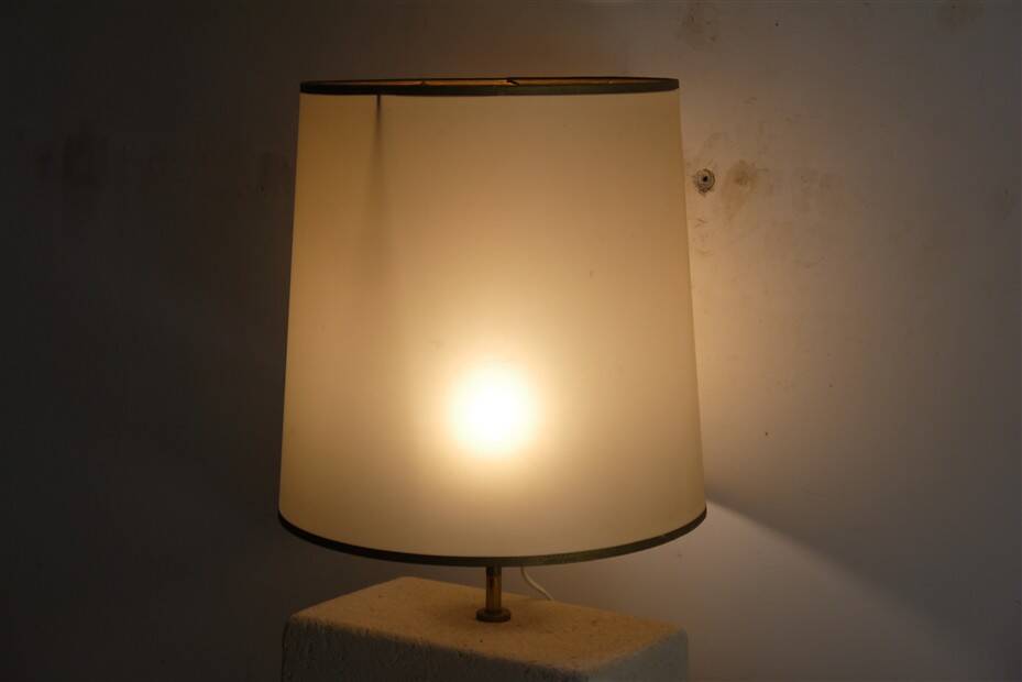 Large sculptural lamp in stone 1970