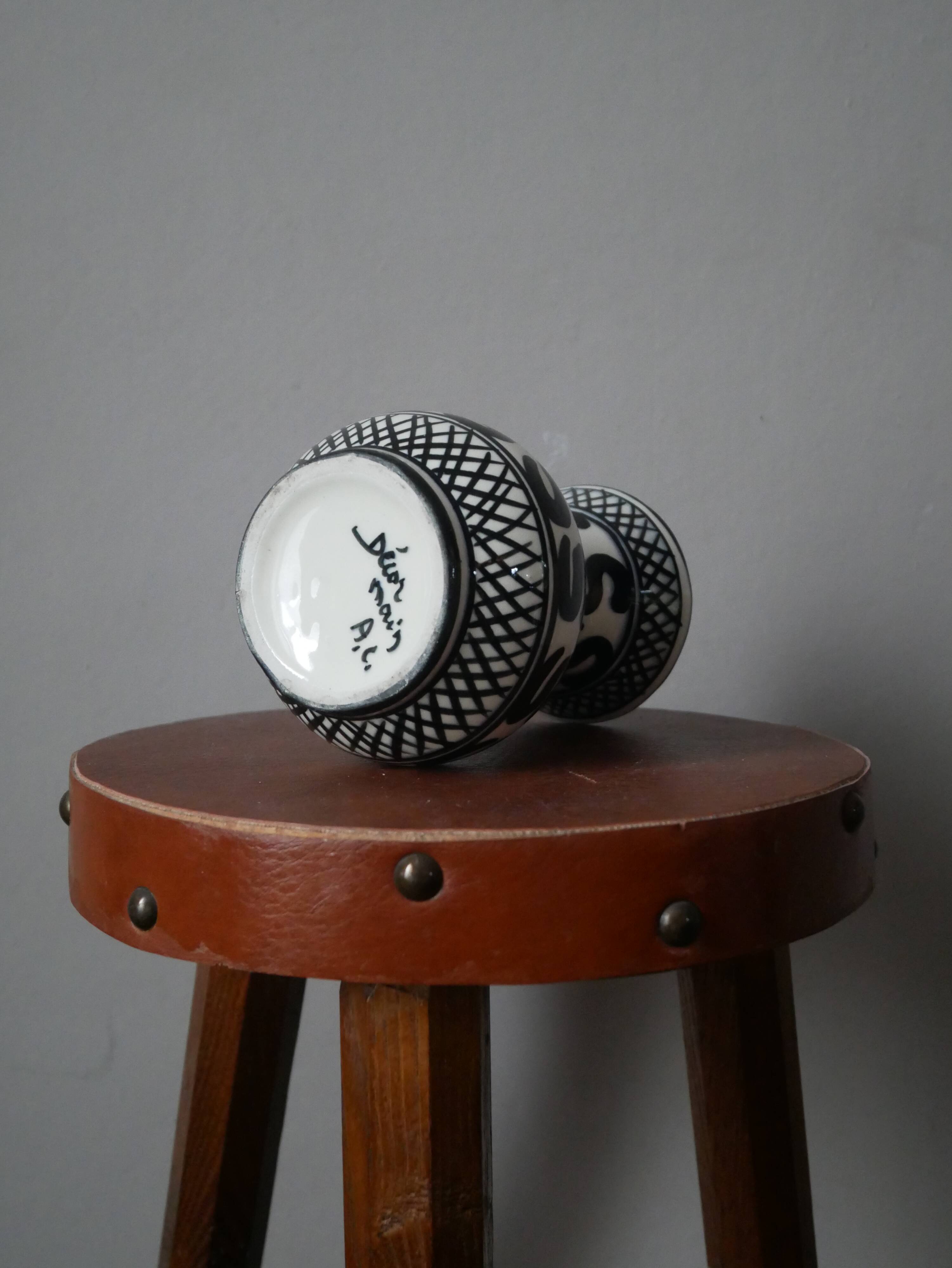 Ceramic vase hand painted decor ethnic tribal decoration handcrafted pottery handmade