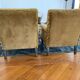 2 mustard velvet armchairs
