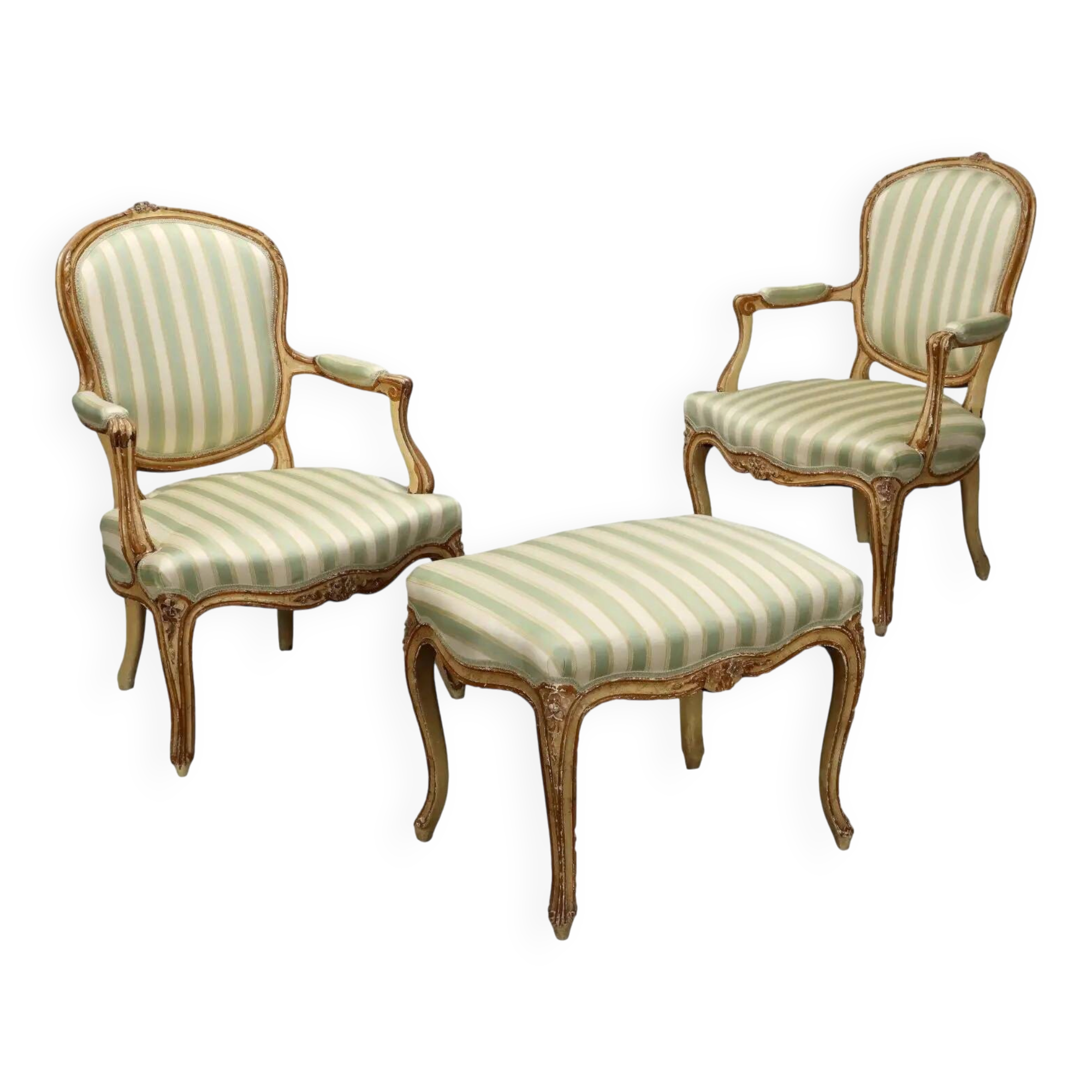 Rococo-style antique salon in wood, 20th century.