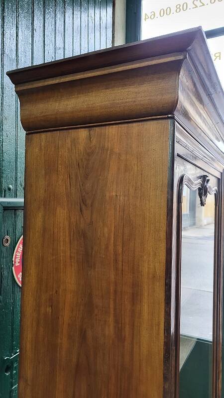 19th Century Walnut Library Display Cabinet with 1 Door