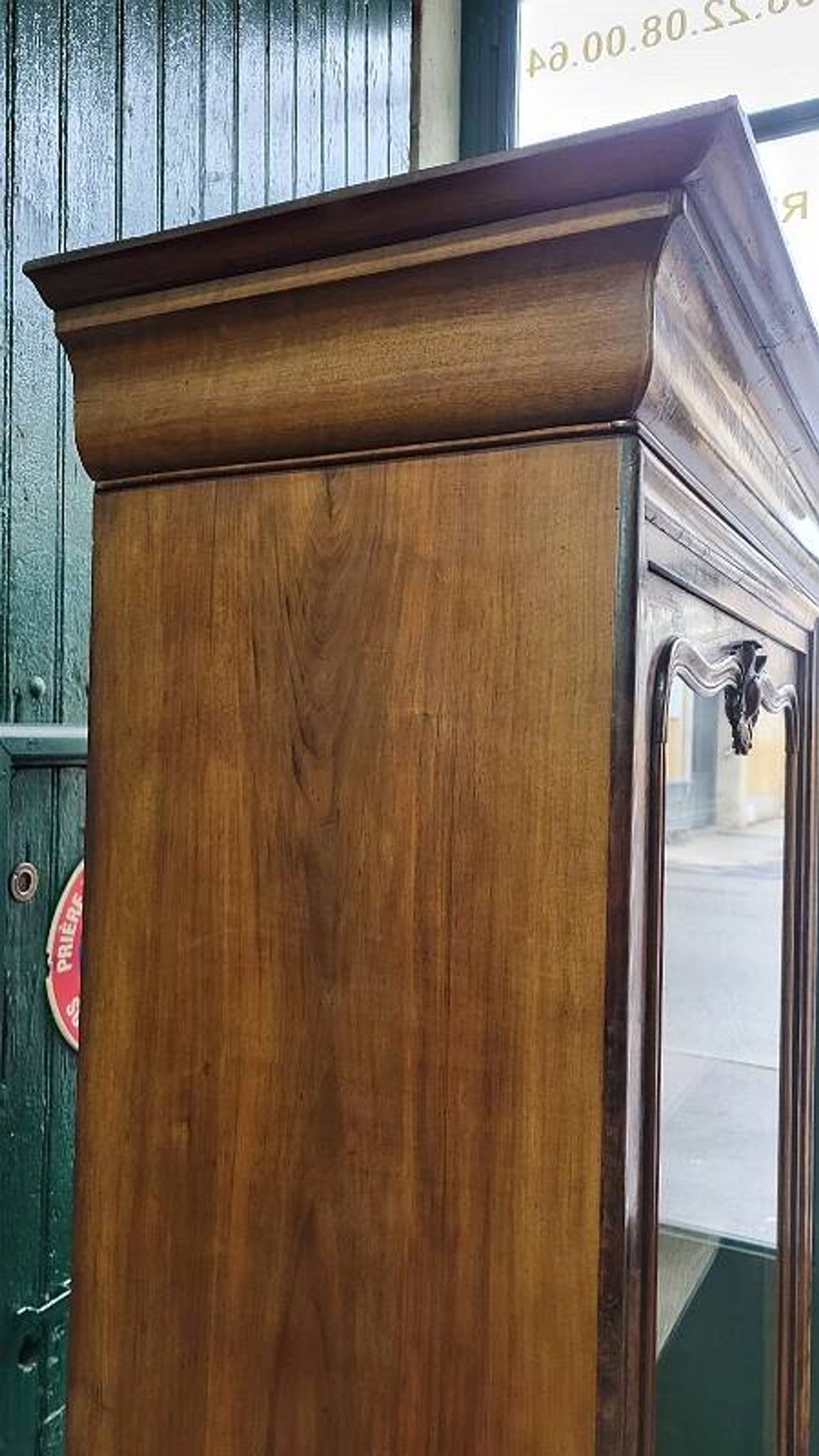 Vitrine bibliotheque 1 porte en noyer du XlXème siecle