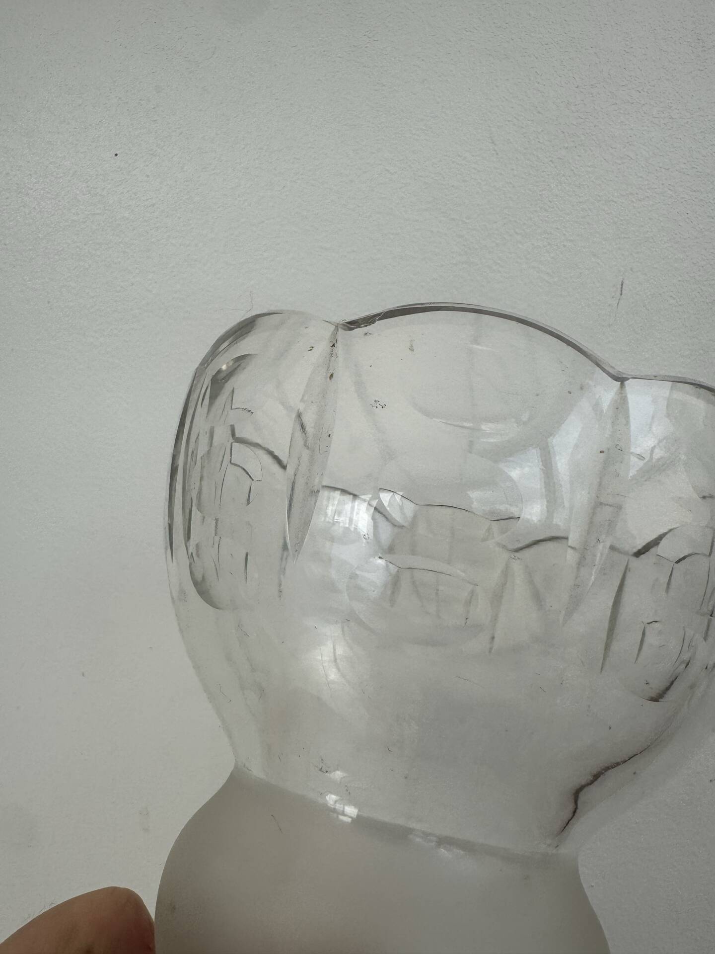 Lot 3 Tulips Antique Glass Cut Frosted Art Deco Lamps Lu