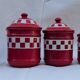 Ensemble de pots de cuisine en fer émaillé rouge