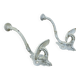 Pair of enameled cast iron coat hooks, 19th