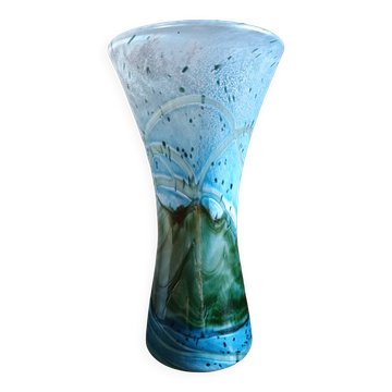 GOZO Malta - Vintage vase model "Algues" - blue & green glass