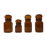 Series of 4  amber glass jars 70