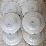 6 soup plates - Tircis model - Antique 82-piece Sarreguemines earthenware dinnerware set