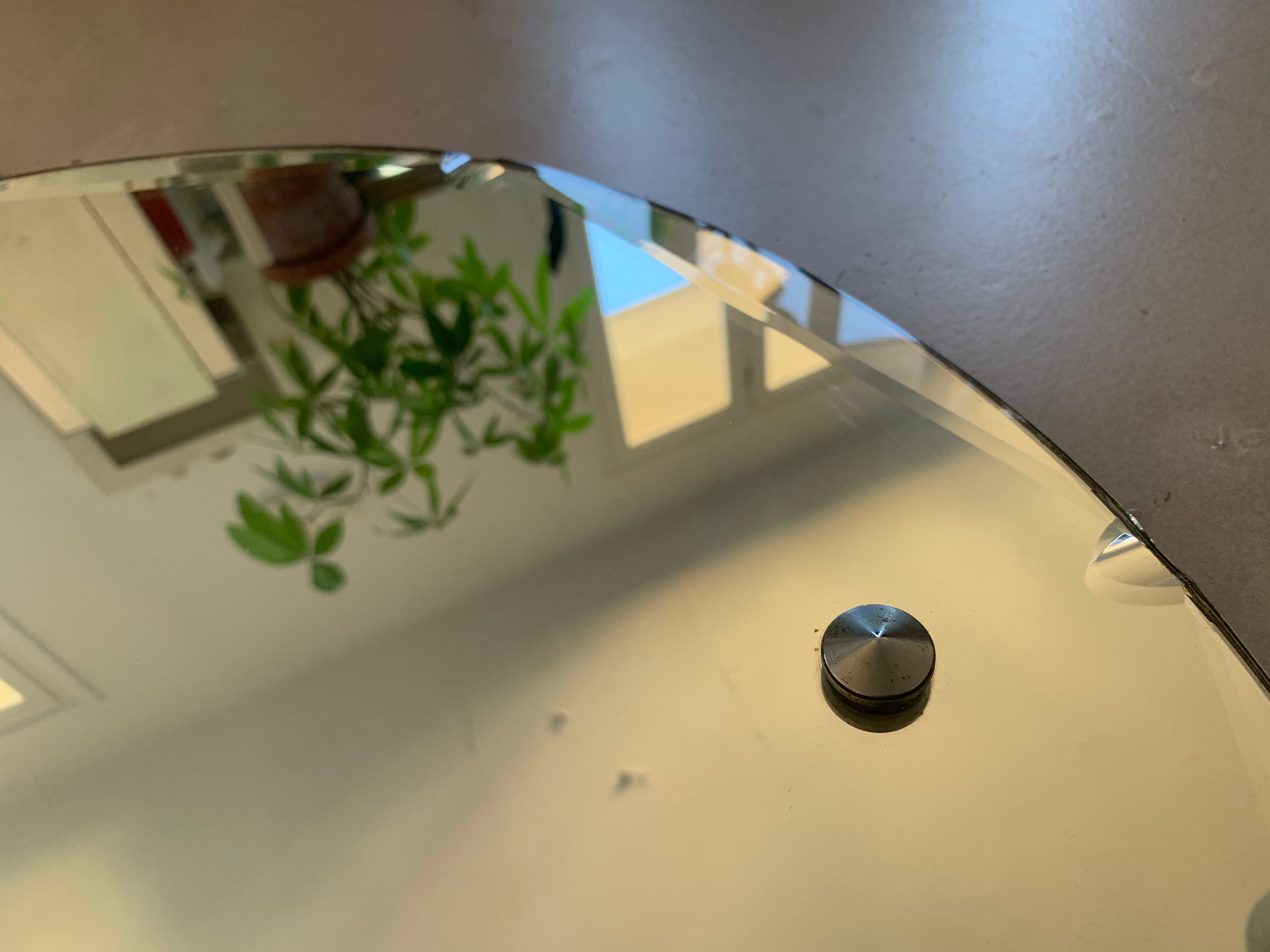 Old beveled round mirror 60cm