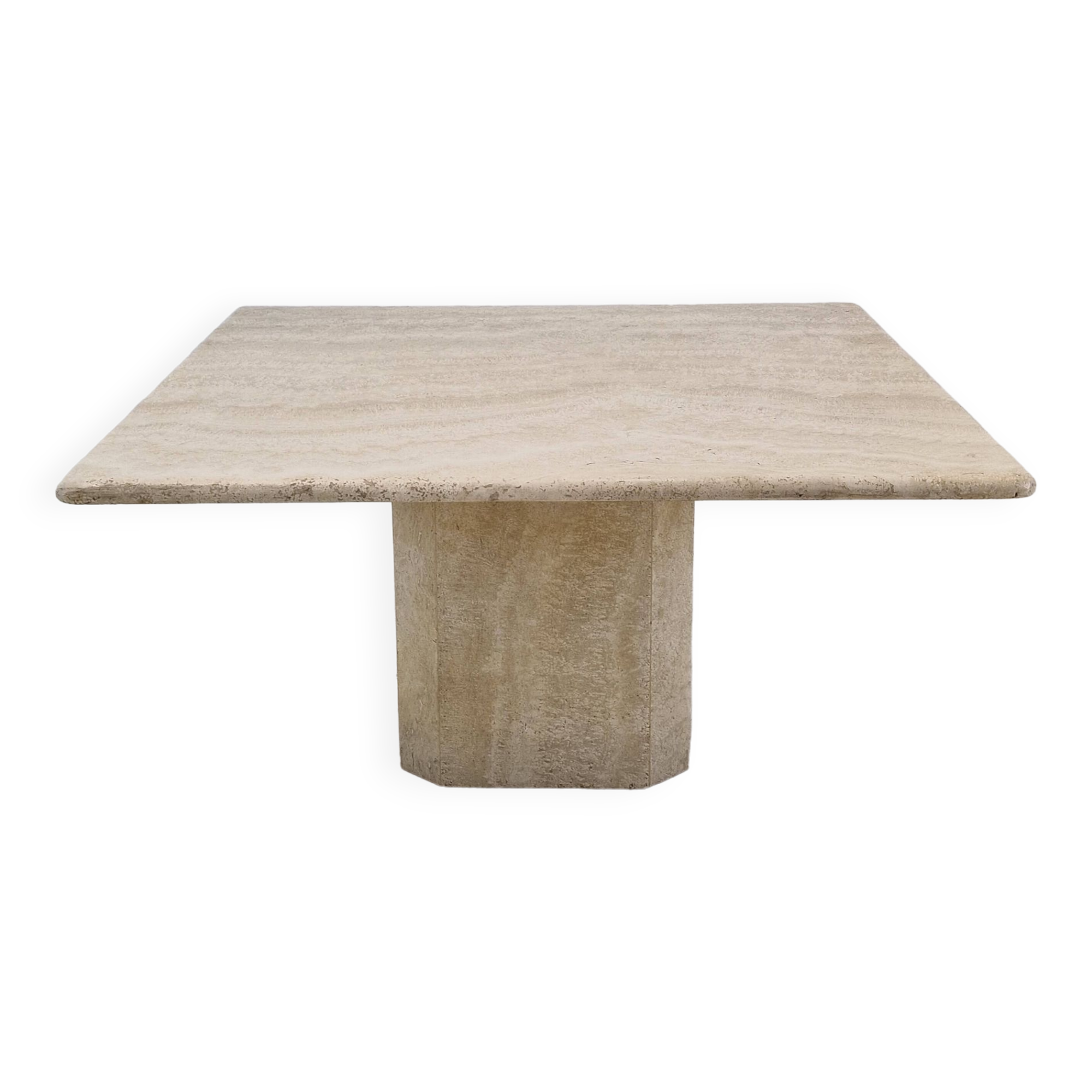 Italian coffee table in travertine, 1980s