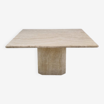 Table basse italienne en travertin, années 1980