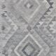 Handmade Wool Kilim Rug, Grey Geometric Tribal Flatweave 84 x 121 cm