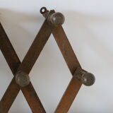 Vintage coat rack, wood, accordion