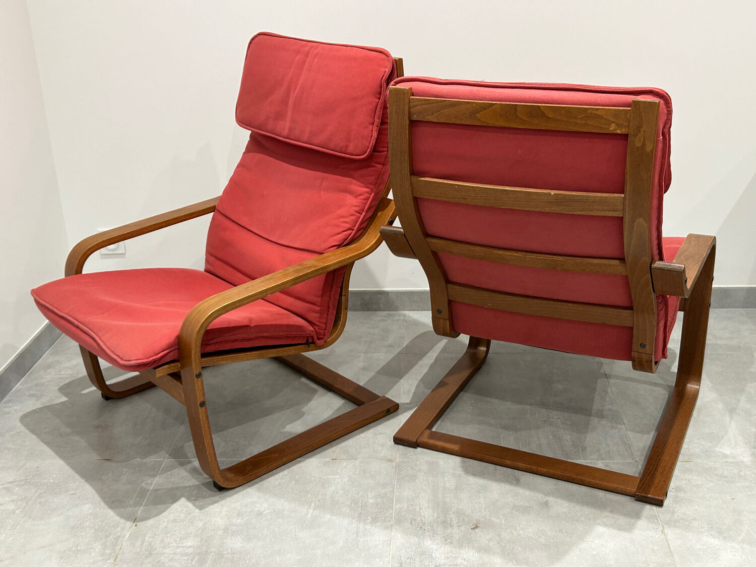 Pair of Poang armchairs from Ikea