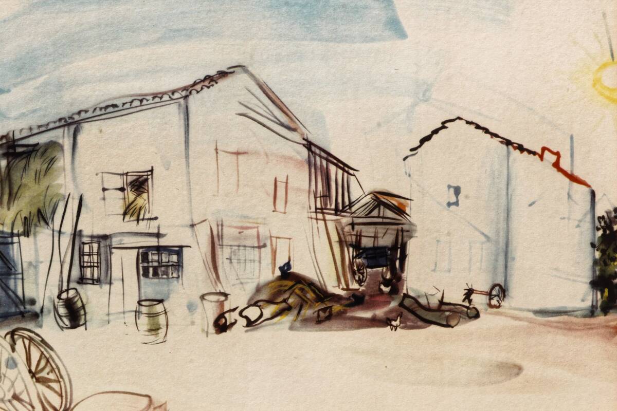 Lithograph Raoul Dufy (1877-1953), farm in Normandy