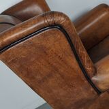 Vintage Dutch Cognac Colored Leather Club Chair