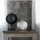 Oxidized metal table lamp, contemporary work.