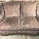vintage velvet taupe sofa 70's style