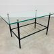 Coffee table 50s glass metal brass sofa tip
