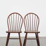 8 chaises Windsor en bois, années 70