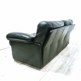 Leather two seater sofa by Tito Agnoli for Poltroon Frau, Italy 1980s
