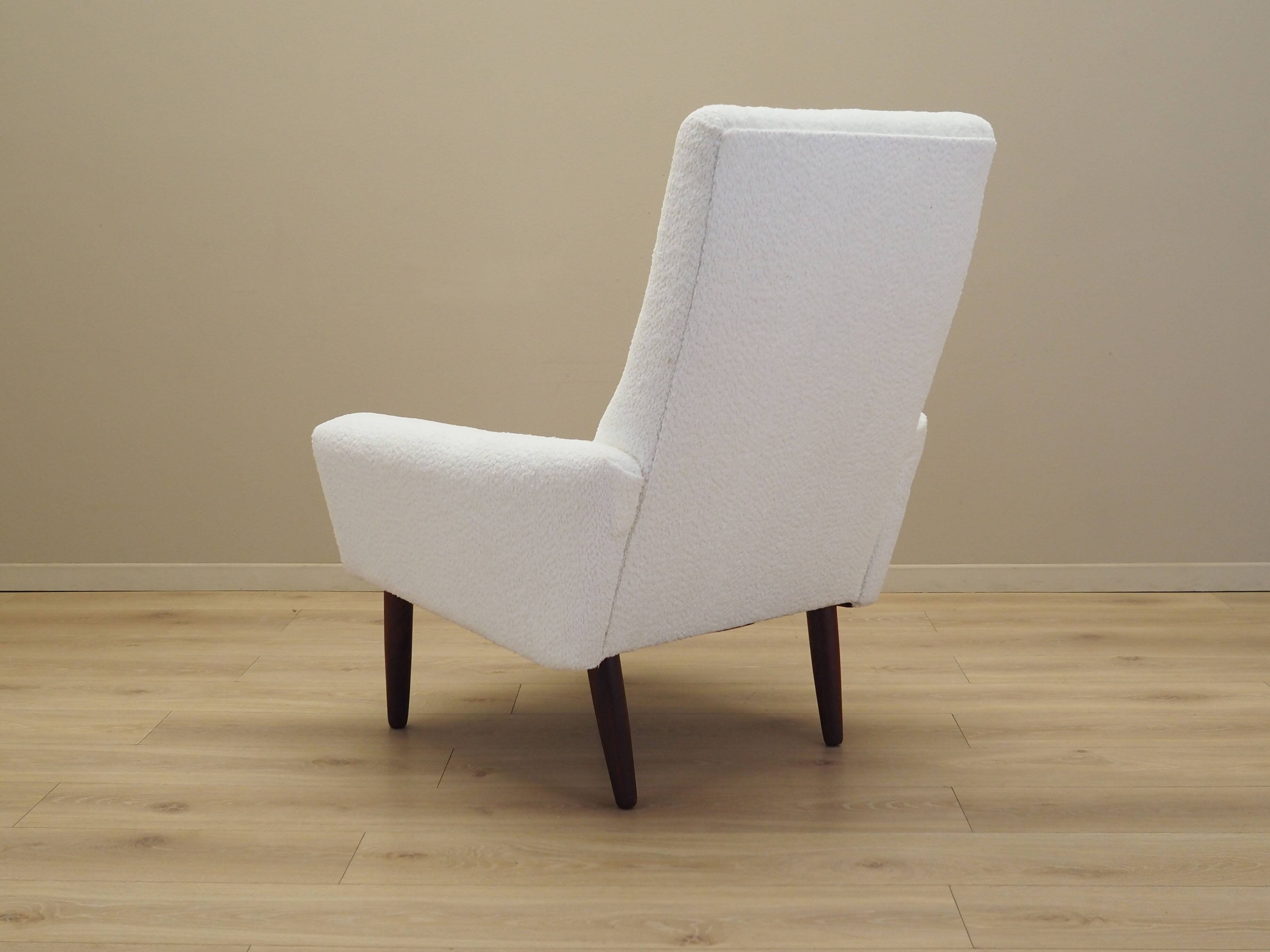 White armchair, Danish design, 1970s, production: Denmark