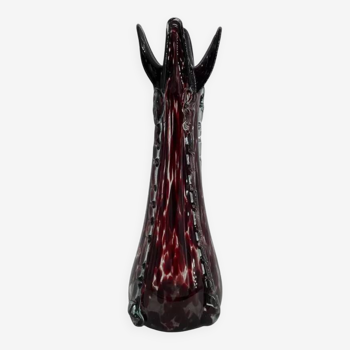Vintage vase spotted in dark red color
