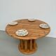 Circular pine dining table by Rainer Daumiller, 70s