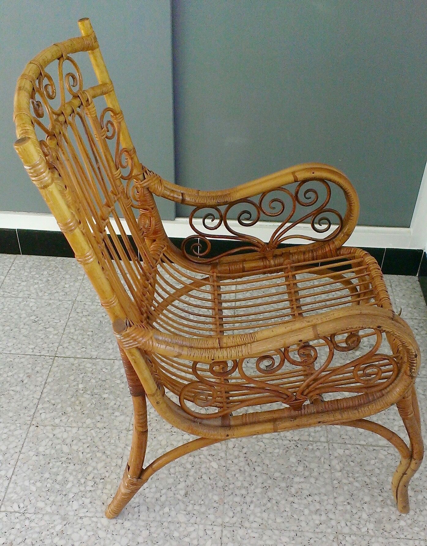 Pair of vintage rattan chairs