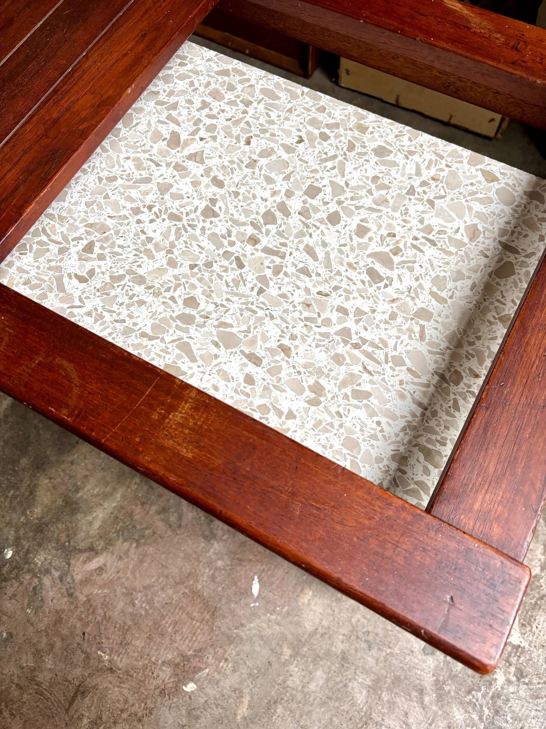 Teak and terrazzo coffee table by Averskogs Möbelfabrik, Sweden 1966