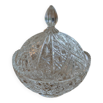 Chiseled glass sugar bowl