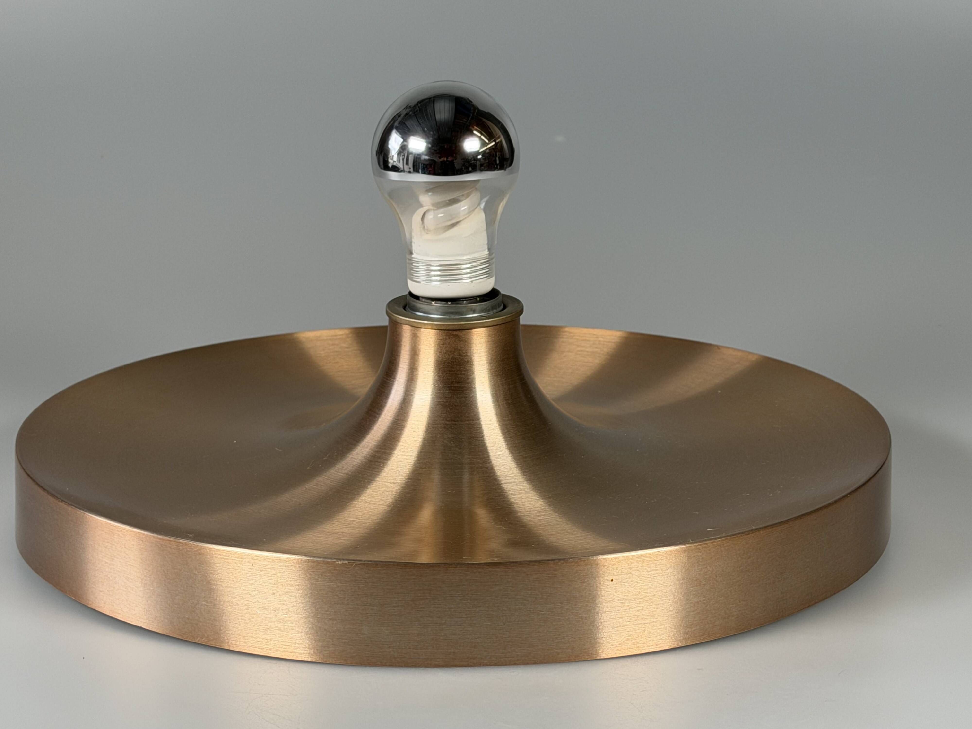1960s 1970s Disc Wall Lamp by Teka Germany Space Age Design Aluminum Metal