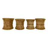 4 tabourets corde et rotin