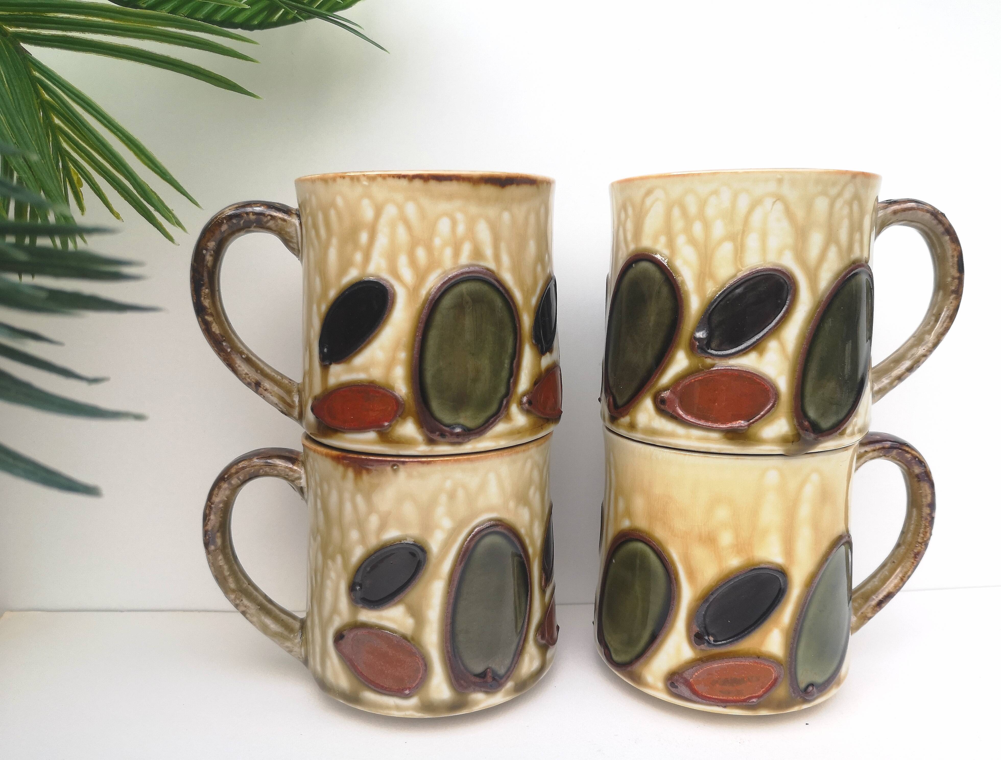 Set of 4 vintage ceramic mugs