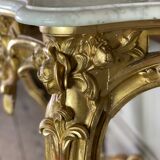 Louis XV style console table in gilded wood, 19th century