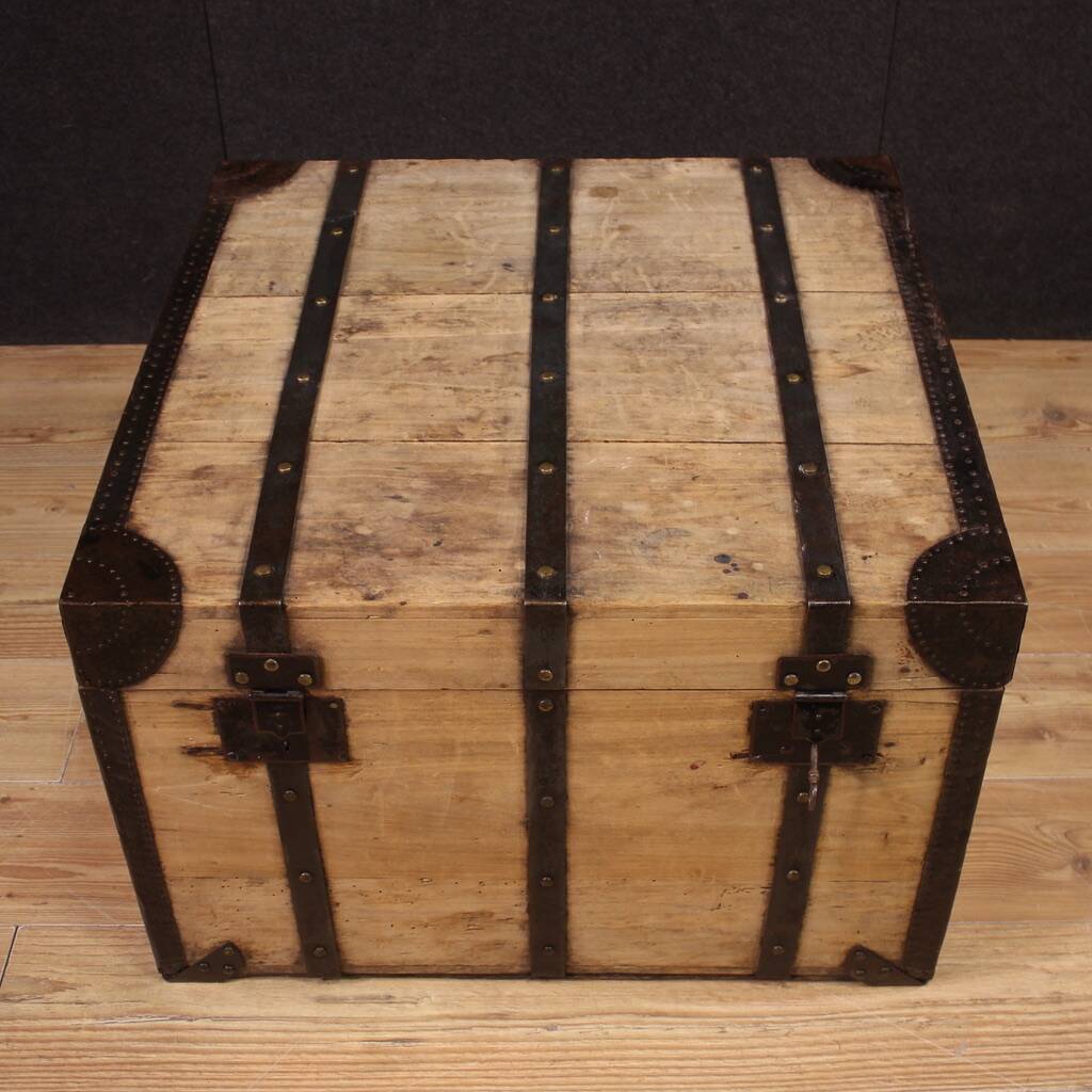 Large wooden trunk from the 20th century